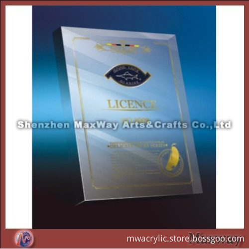 Clear Square High Grade Custom Acrylic Award Plaque